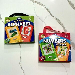 School Zone Publishing Toddler Children's 3D Flash Cards ALPHABET NUMBERS SHAPES